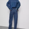 Pocket front wide leg jeans