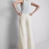 Pocket front wide leg jeans