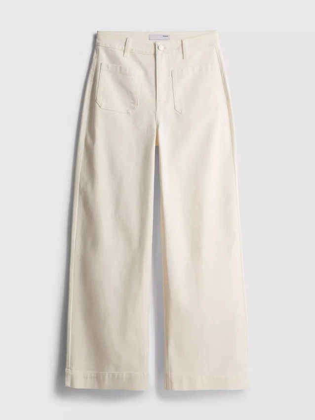 Pocket front wide leg jeans