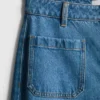 Pocket front wide leg jeans