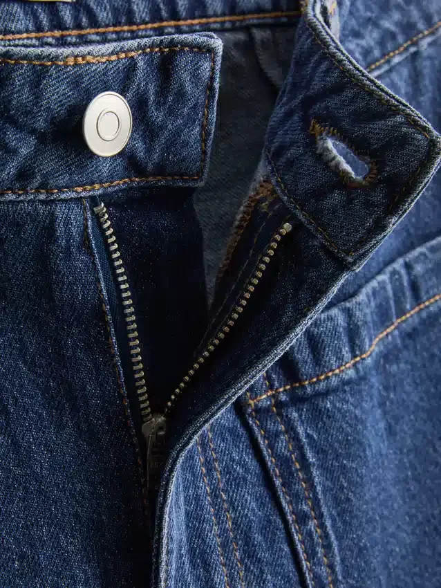 Pocket front wide leg jeans