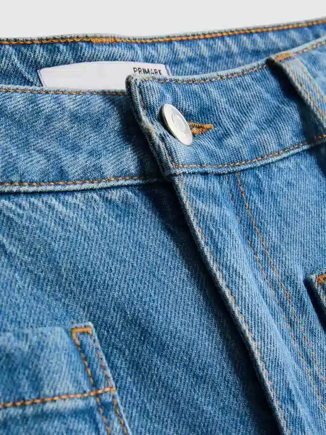 Pocket front wide leg jeans