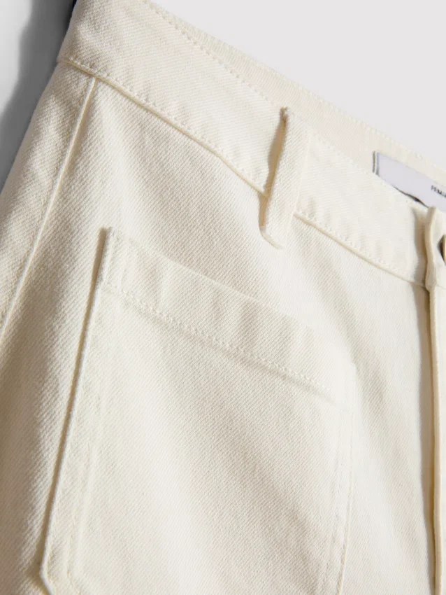 Pocket front wide leg jeans