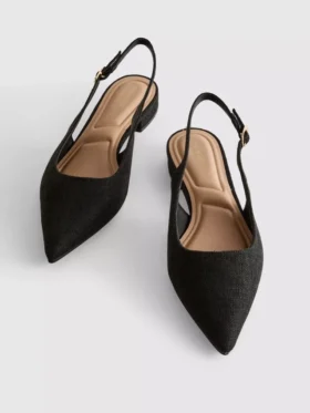 Pointed slingback mules
