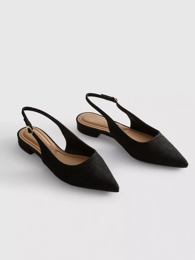 Pointed slingback mules