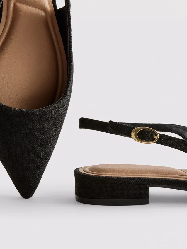 Pointed slingback mules