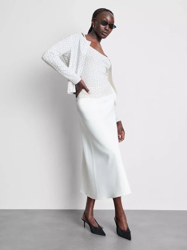 Pointelle cardigan and cami set