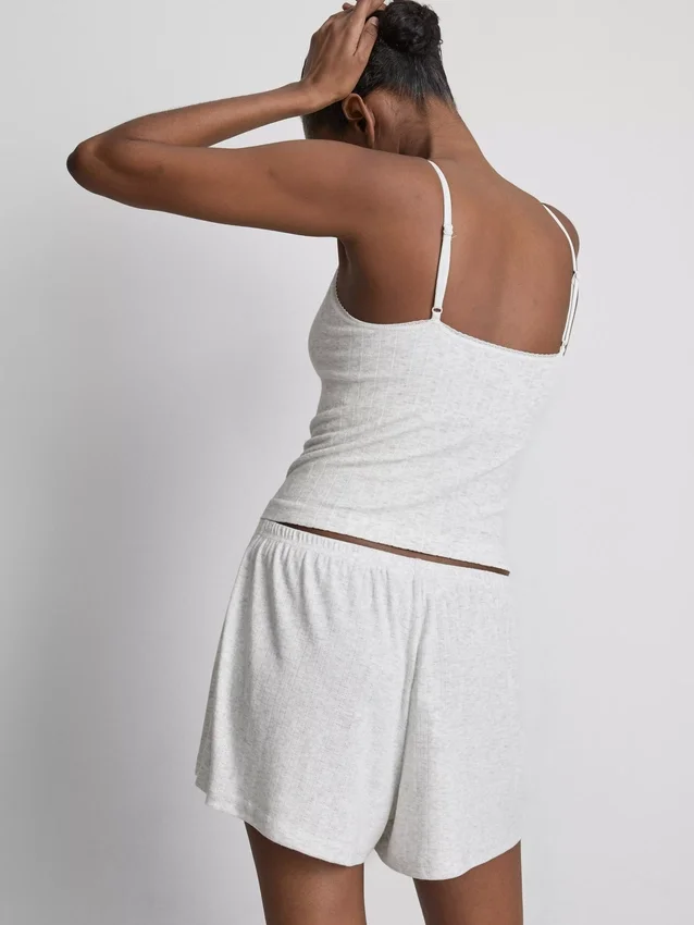 Pointelle pajama shorts