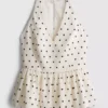 Polka dot halter neck peplum top