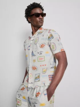 Postcard revere collar shirt