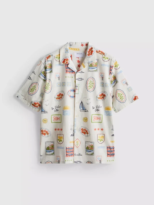 Postcard revere collar shirt