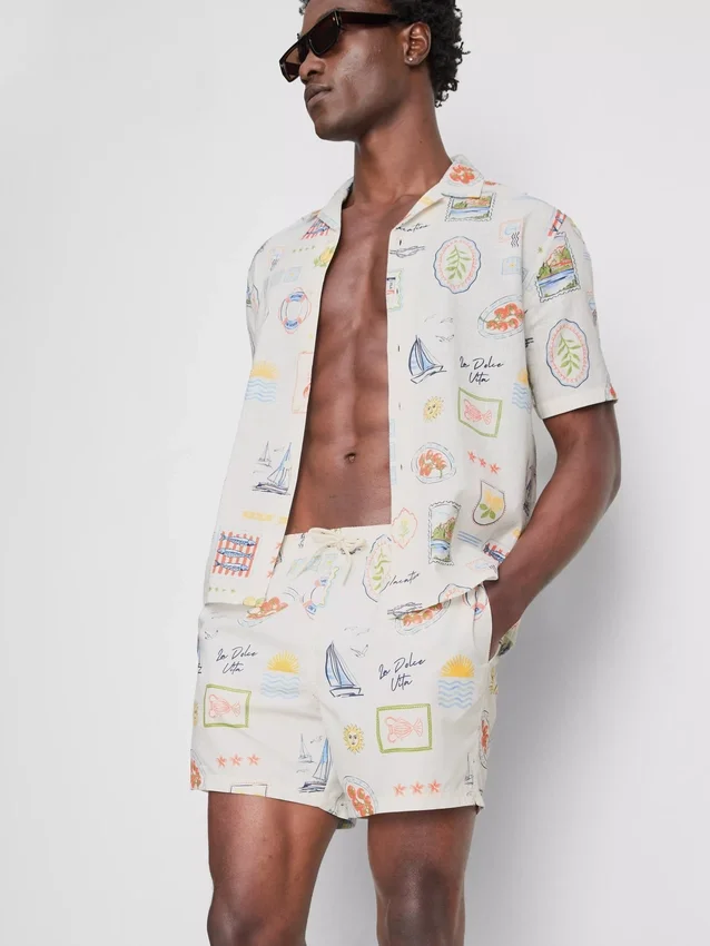 Postcard swim shorts
