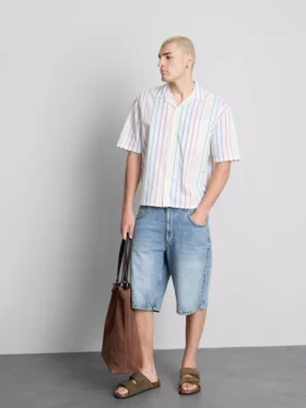 Pride stripe revere collar shirt