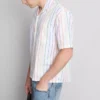Pride stripe revere collar shirt