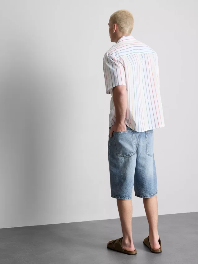 Pride stripe revere collar shirt