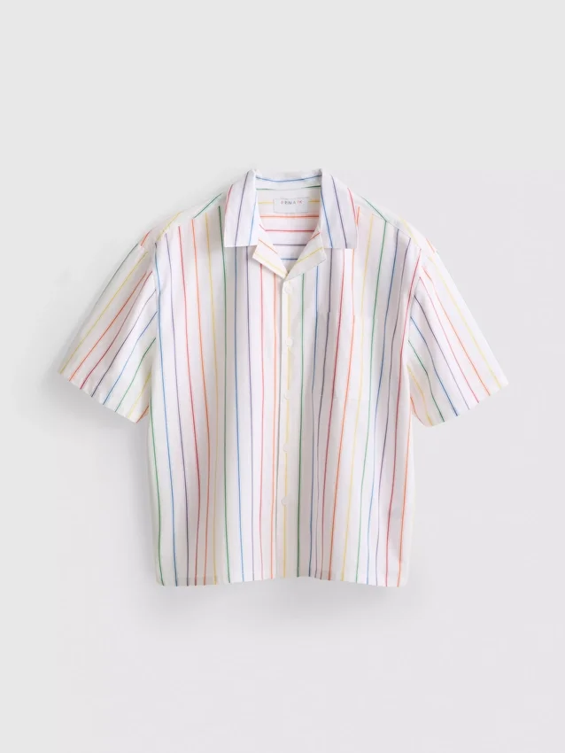 Pride stripe revere collar shirt