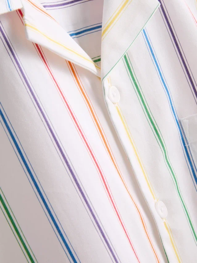 Pride stripe revere collar shirt