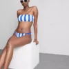 Printed bandeau bikini top