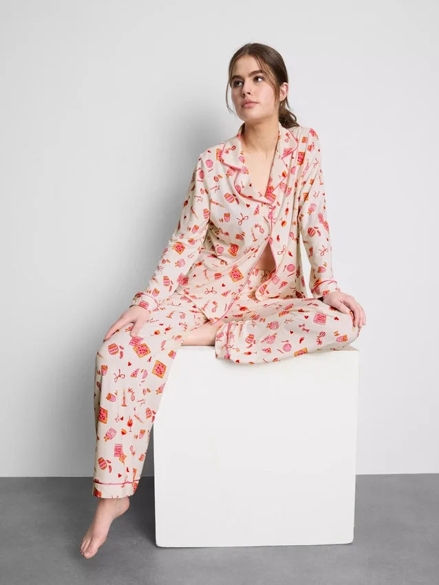 Printed boyfriend pajamas