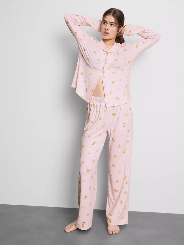 Printed boyfriend pajamas