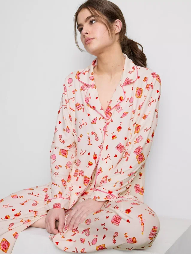 Printed boyfriend pajamas