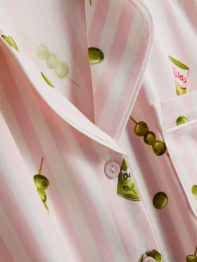 Printed boyfriend shorty pajamas
