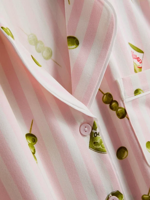Printed boyfriend shorty pajamas