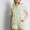 Printed boyfriend shorty pajamas