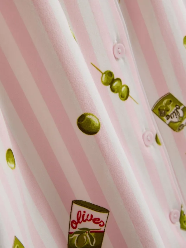 Printed boyfriend shorty pajamas