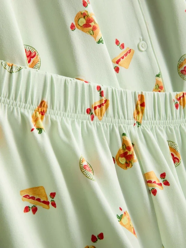 Printed boyfriend shorty pajamas