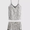 Printed cami shorty pajamas