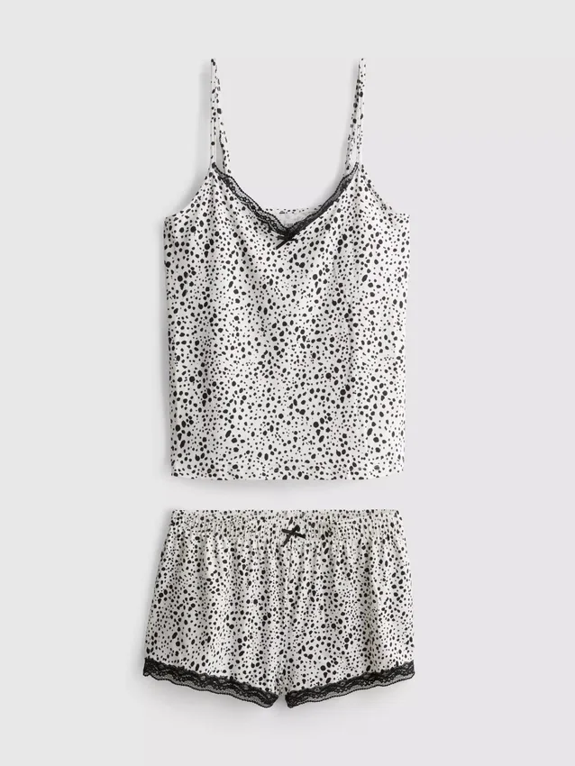 Printed cami shorty pajamas