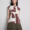 Printed cap sleeve blouse