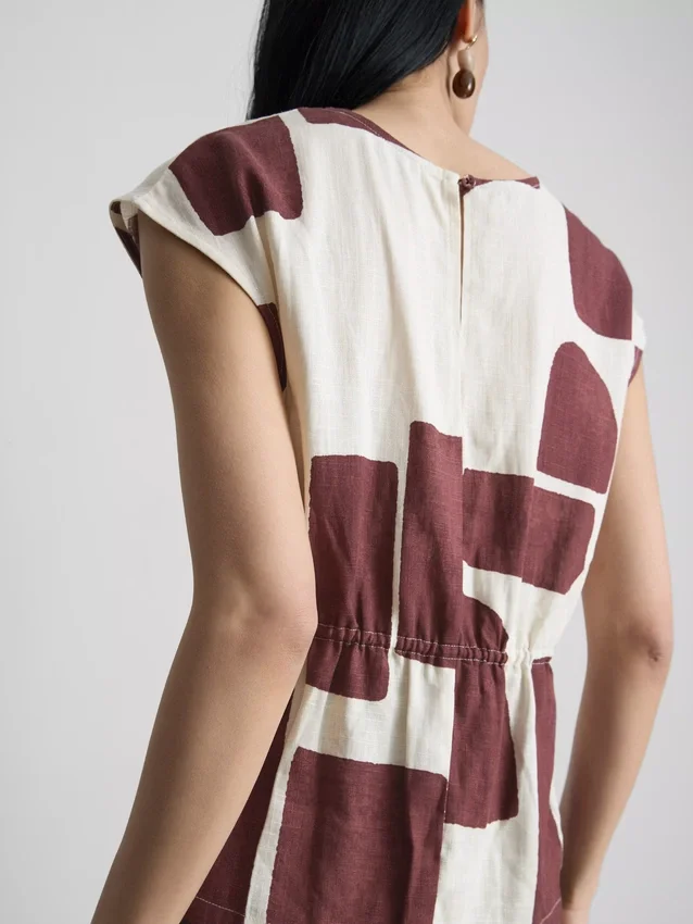 Printed cap sleeve blouse