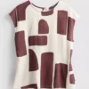 Printed cap sleeve blouse