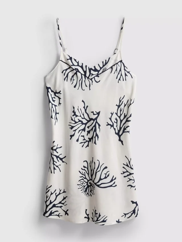 Printed coral mini chemise