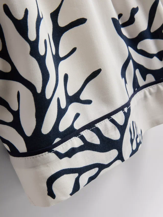 Printed coral pajama shorts