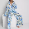 Printed cotton beach button-down shirt