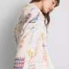 Printed cotton beach button-down shirt