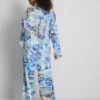 Printed cotton beach button-down shirt