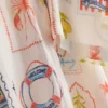 Printed cotton beach button-down shirt