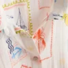 Printed cotton beach button-down shirt