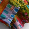 Printed cotton beach button-down shirt