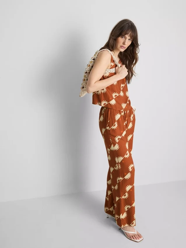 Printed cotton-blend tank