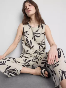 Printed cotton-blend tank