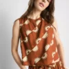 Printed cotton-blend tank
