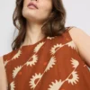 Printed cotton-blend tank