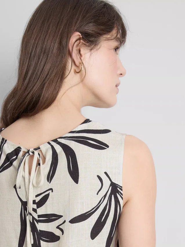 Printed cotton-blend tank