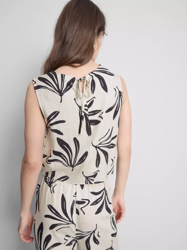 Printed cotton-blend tank
