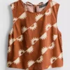 Printed cotton-blend tank
